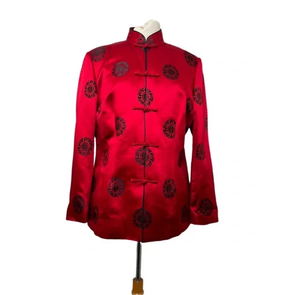 Red Satin Kimono Jacket - Picture 1 of 5